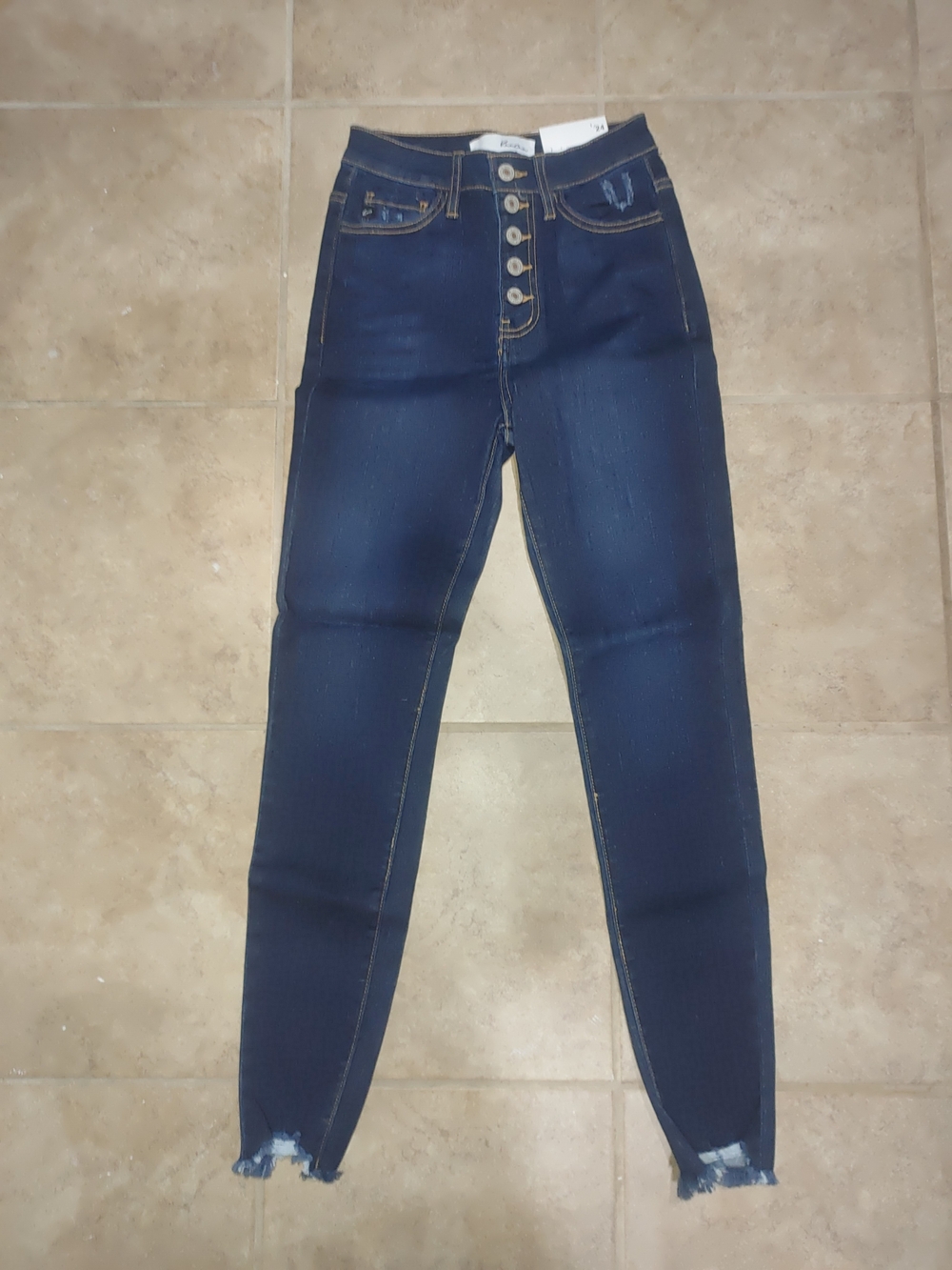 KanCan High-Rise Dark Blue Button-Fly Women's Jeans